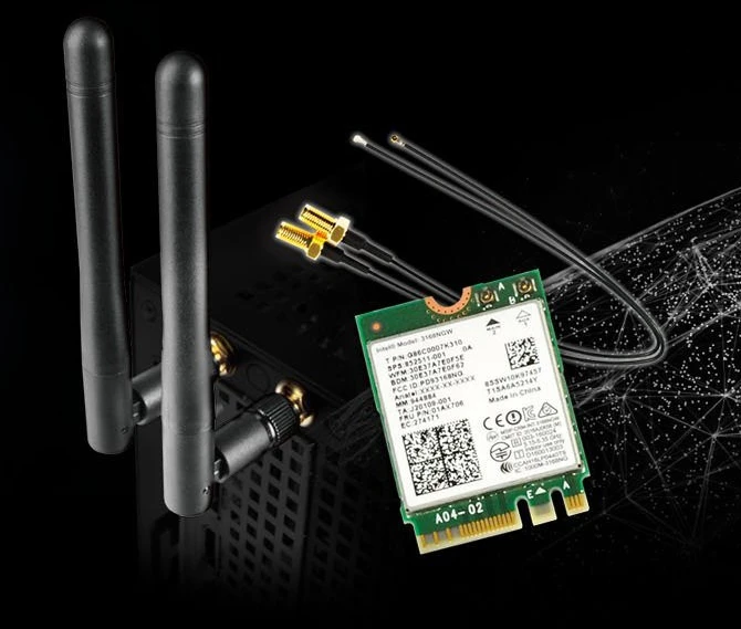 ASROCK DESKMINI WIFI KIT Barebone M.2 Socket 802.11a/b/g/n/ac Wi-Fi adapteris