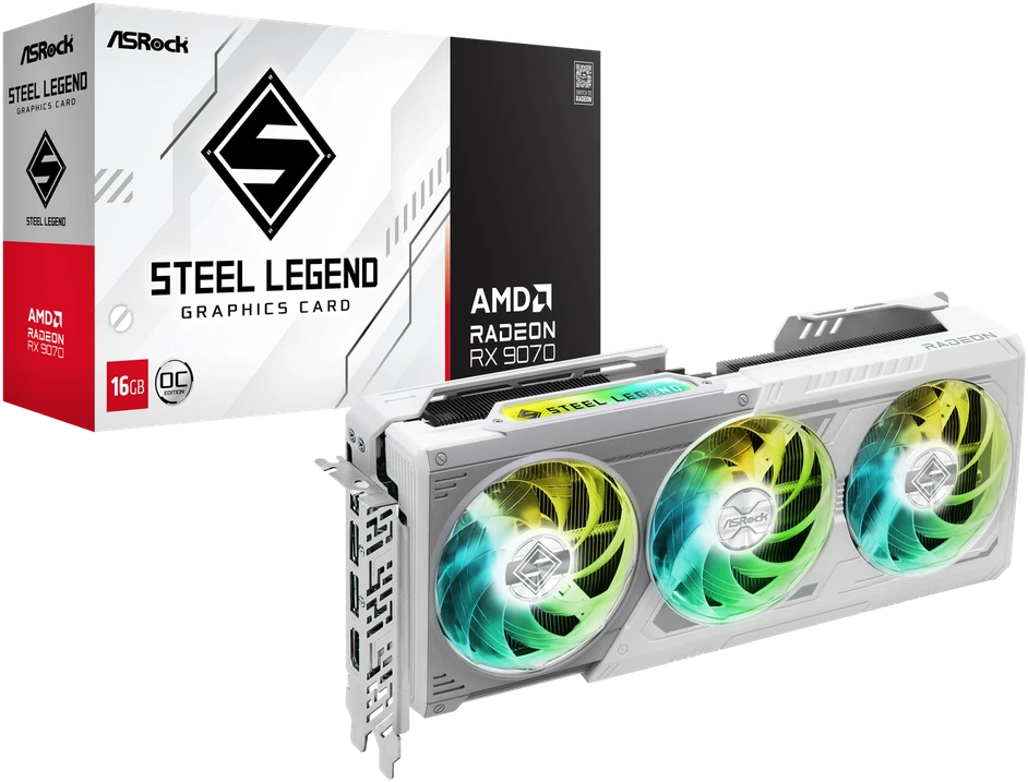 Vaizdo plokštė ASRock Radeon RX 9070 Steel Legend 16GB OC