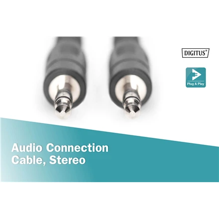 Digitus ASSMANN Audio pajungimo laidas, stereo 3.5mm, 1.50m, M/M, juodas, AK-510100-015-S