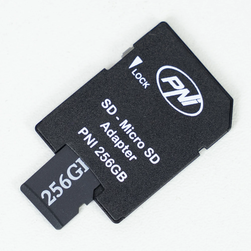 Atminties kortelė 2 dalių PNI 256GB MicroSD atminties kortelių rinkinys su Class 10 SD adapteriu, 80 Mb/s, V30