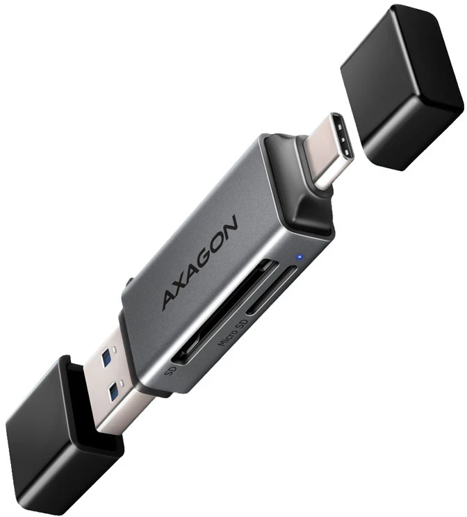 Axagon CRE-DAC išorinis, C tipo + A tipo 2 lizdų SD / Micro SD