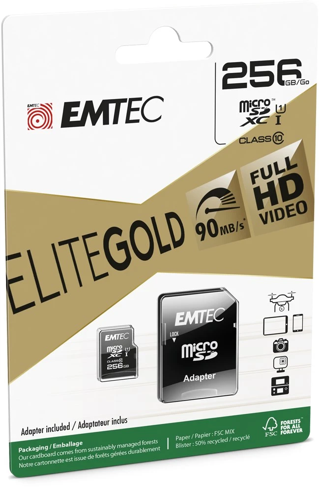 Emtec EliteGold 256 GB Micro SDXC UHS-I Klasės 10
