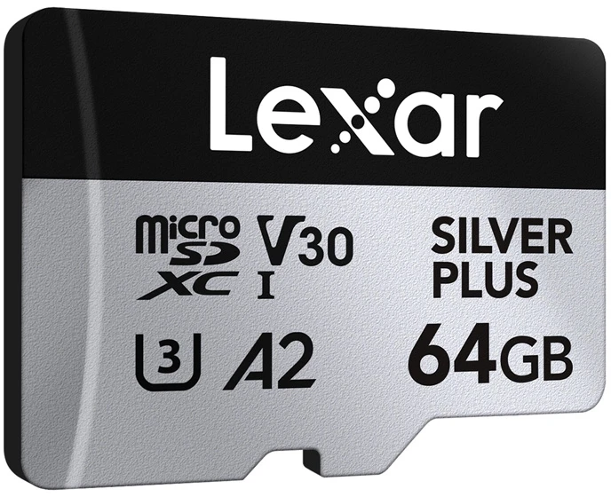 Atminties kortelė Lexar | Sidabrinis PLUS | 64 GB | Micro SDXC | Flash atminties klasė 10