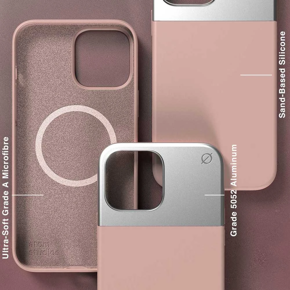 Dėklas Rožinė ATOM STUDIOS CASE SPLIT SILICONE MAGSAFE IPHONE 13 PRO MAX Rožinis