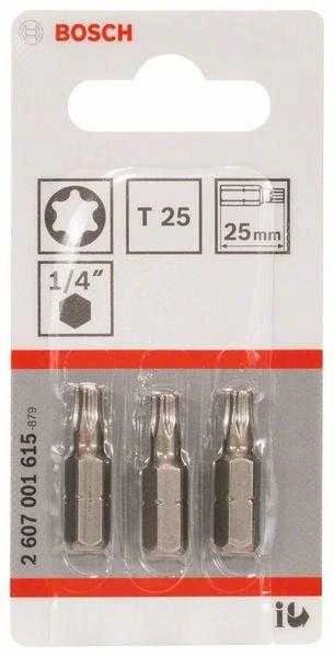 Bosch Torx antgalis T25, l=25mm 3 vnt, Extra Hart