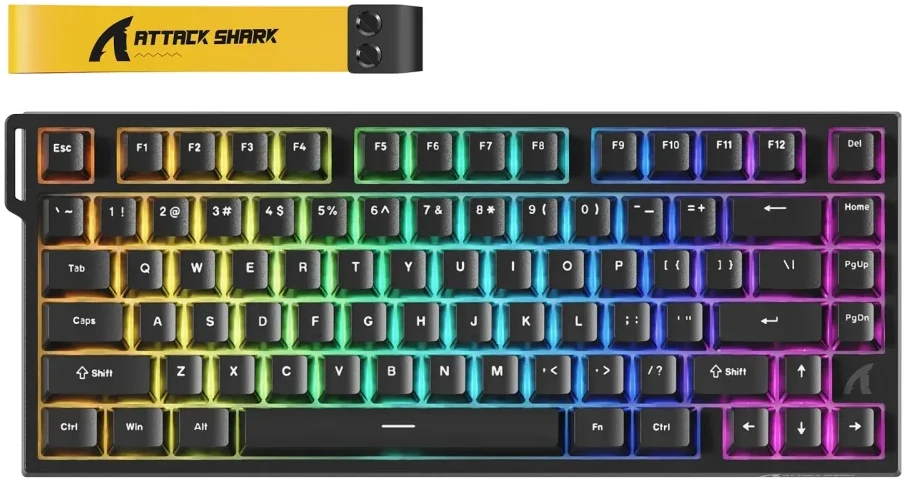 Žaidimų klaviatūra Attack Shark R82HE juoda