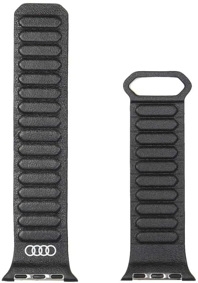 apyrankė Audi Logo Genuine Leather Magnetic Ring for Apple Watch 40/41/42mm juodos spalvos