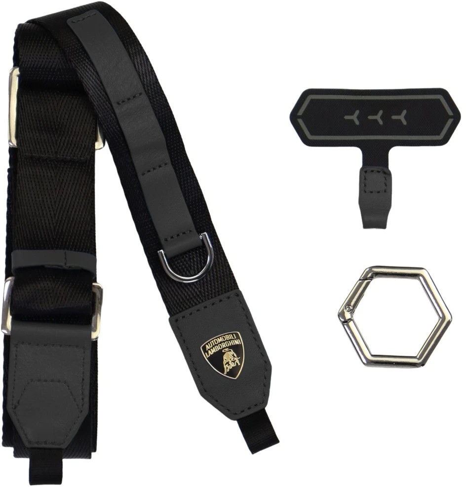 Audi Universal Lamborghini D1 Crossbody Webbing Strap juodos spalvos