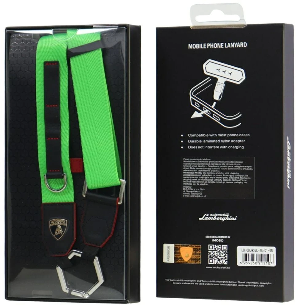 Audi Universal Lamborghini D1 Crossbody Webbing Strap žalios spalvos