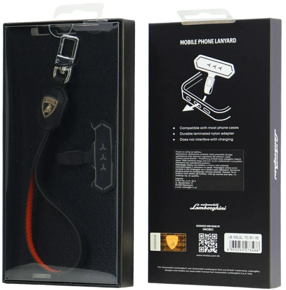 Audi Universal Lamborghini D1 Leather Handstrap oranžinės spalvos