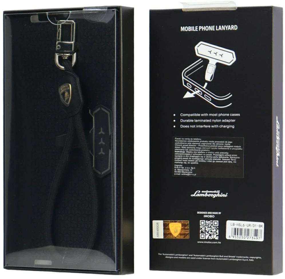 Audi Universal Lamborghini Urus D1 lanyard juodos spalvos hand strap