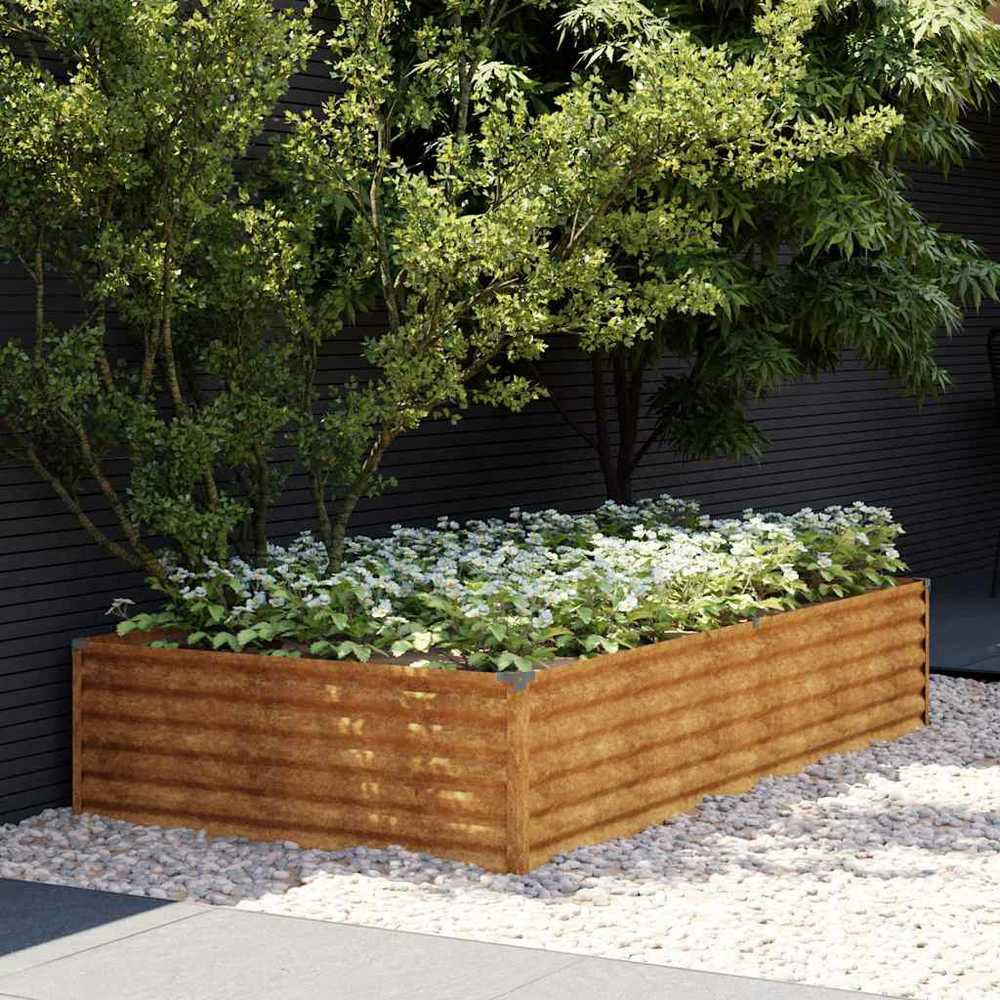 Aukštas sodo lovelis, 195x100x36cm, Corten plienas