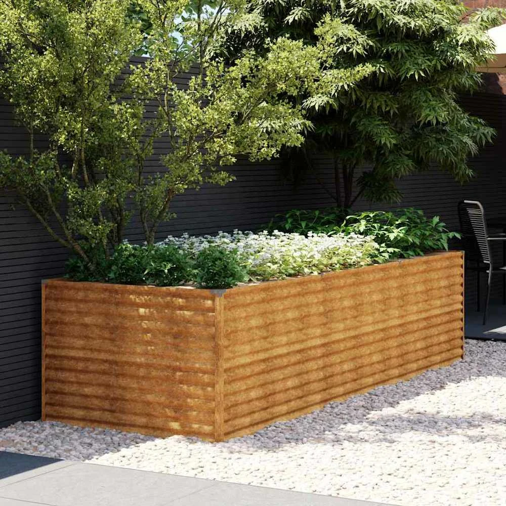 Aukštas sodo lovelis, 290x100x69cm, Corten plienas