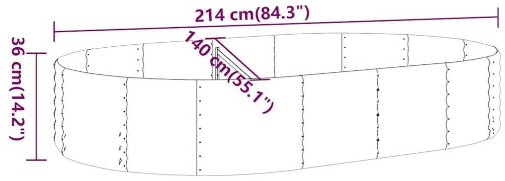 Aukštas sodo lovelis, antracito, 214x140x36cm, plienas