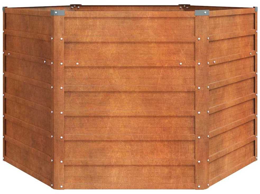 Aukštas sodo lovelis, rūdžių, 129x129x77cm, Corten plienas