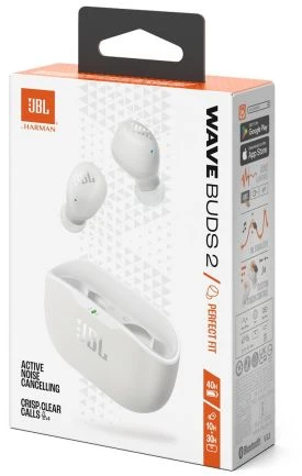 JBL Wave Buds 2 TWS belaidės ausinės, Baltos