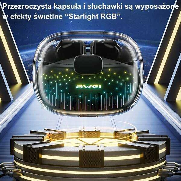 Awei T52 Pro2 ausinės su RGB apšvietimu