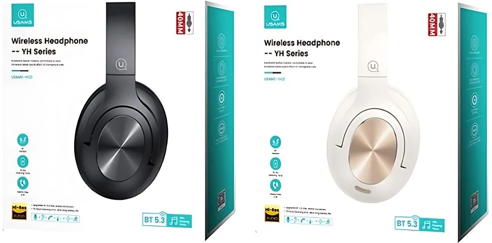 USAMS Bluetooth 5.3 Ausinės US-YH Series juodos spalvos TDLYEJYS01 (USAMS-YH21)