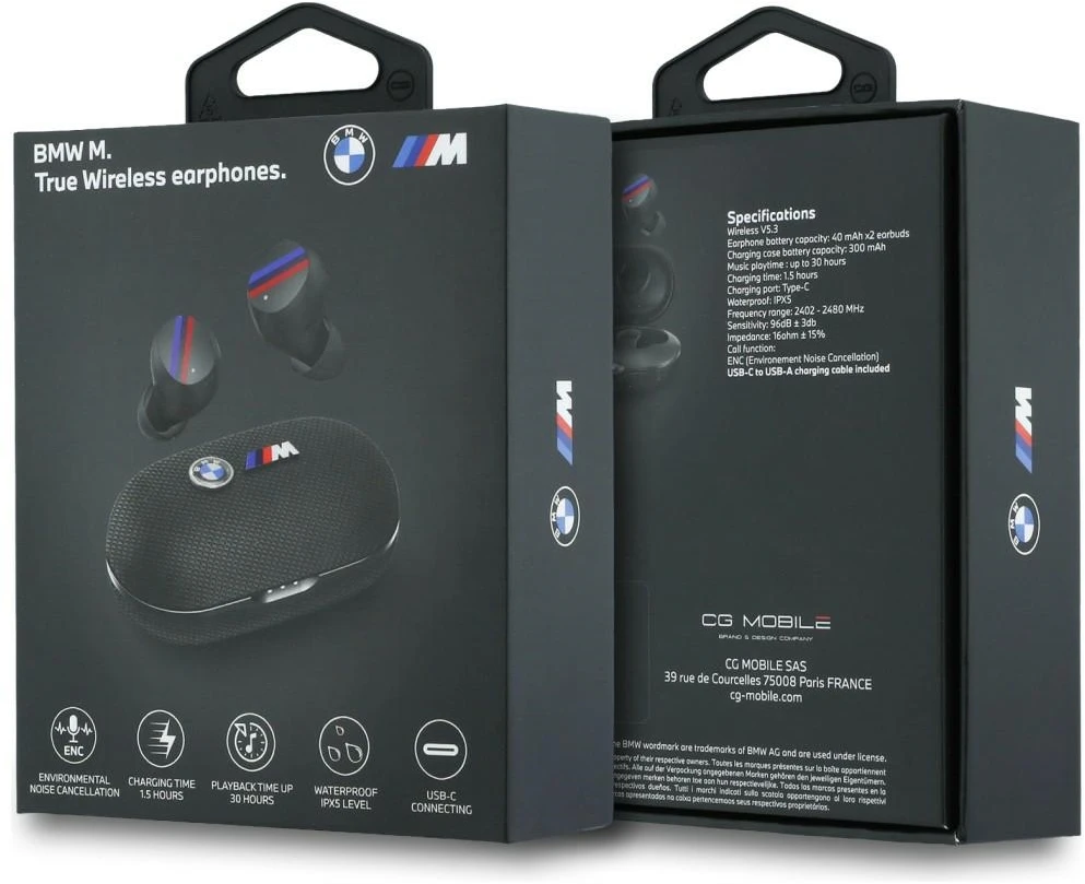 Belaidės ausinės ENC BMW TWS Metal Logo BMW001142 juodas