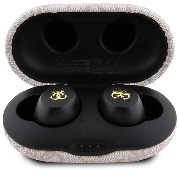 Guess Bluetooth Ausinės GUTWSP4EGP TWS + ENC Docking Station Rožinė 4G Metal