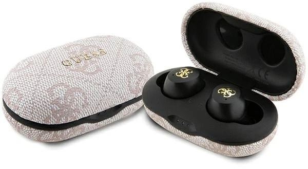 Guess Bluetooth Ausinės GUTWSP4EGP TWS + ENC Docking Station Rožinė 4G Metal