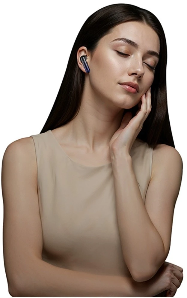 Ausinės Bluetooth USAMS Echo E02 TWS ANC+ENC belaidės juodos spalvos