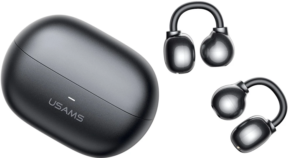 Ausinės Bluetooth USAMS Echo R02 Clip-on belaidės pilkas