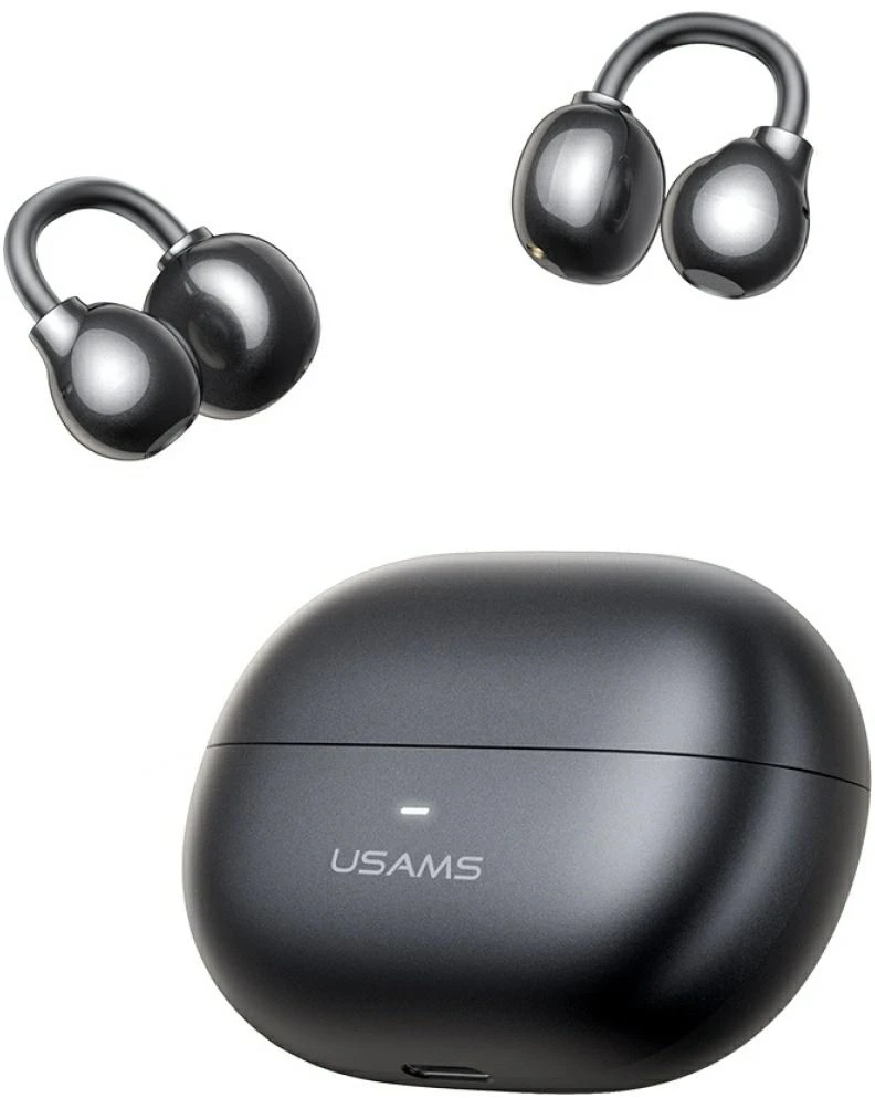 Ausinės Bluetooth USAMS Echo R02 Clip-on belaidės pilkas
