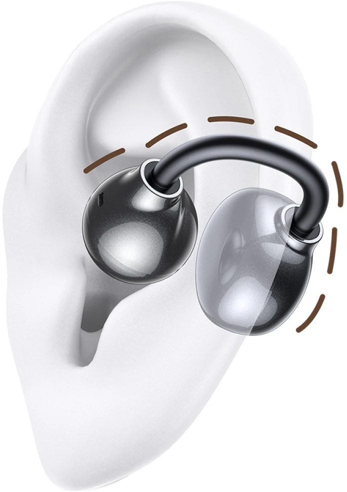 Ausinės Bluetooth USAMS Echo R02 Clip-on belaidės pilkas