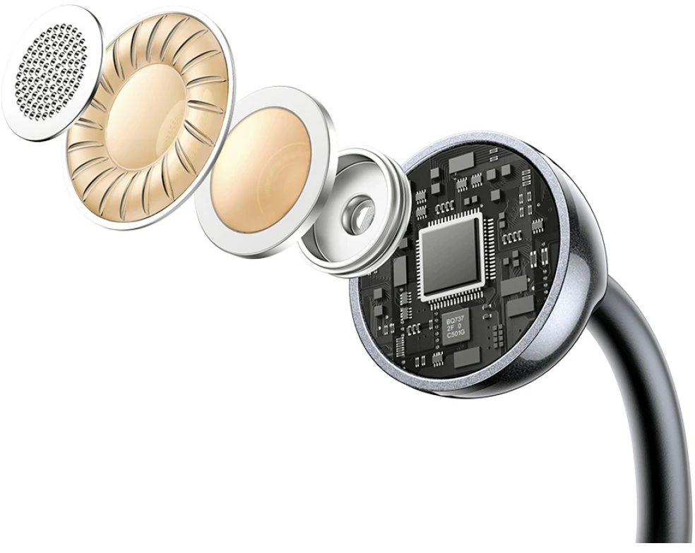 Ausinės Bluetooth USAMS Echo R02 Clip-on belaidės pilkas