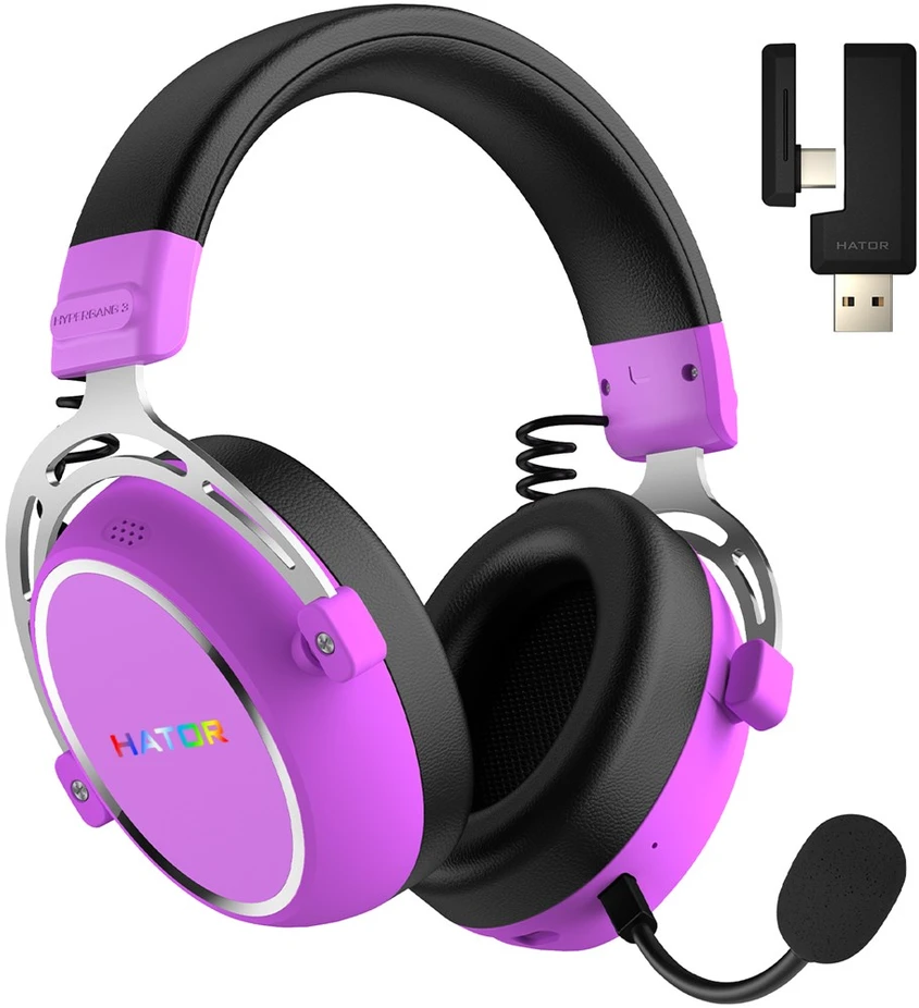 Ausinės Hator Hypergang 3 Belaidės ESH52 Hi-Res ANC violetinė