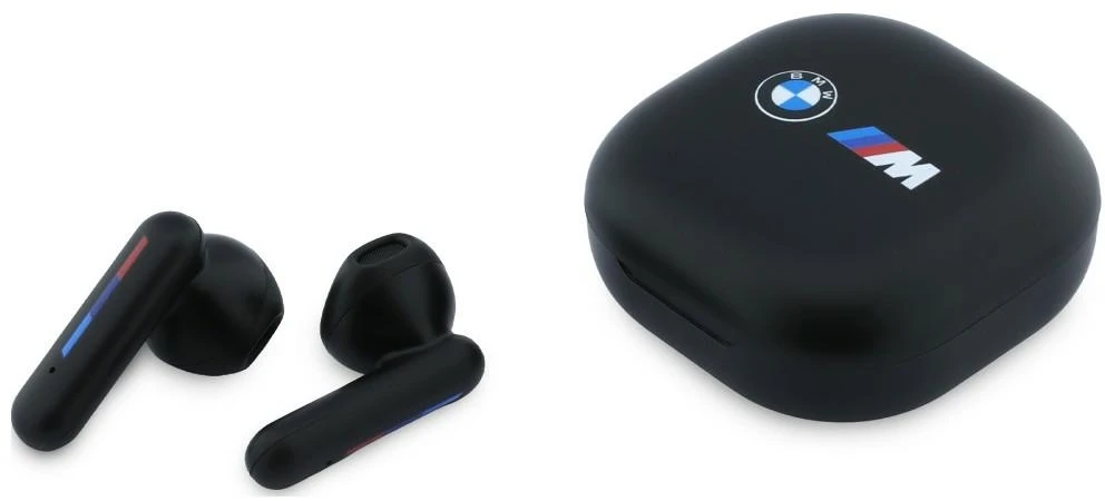 „Bluetooth“ TWS ausinės BMW su logotipu, ENC, juodos spalvos