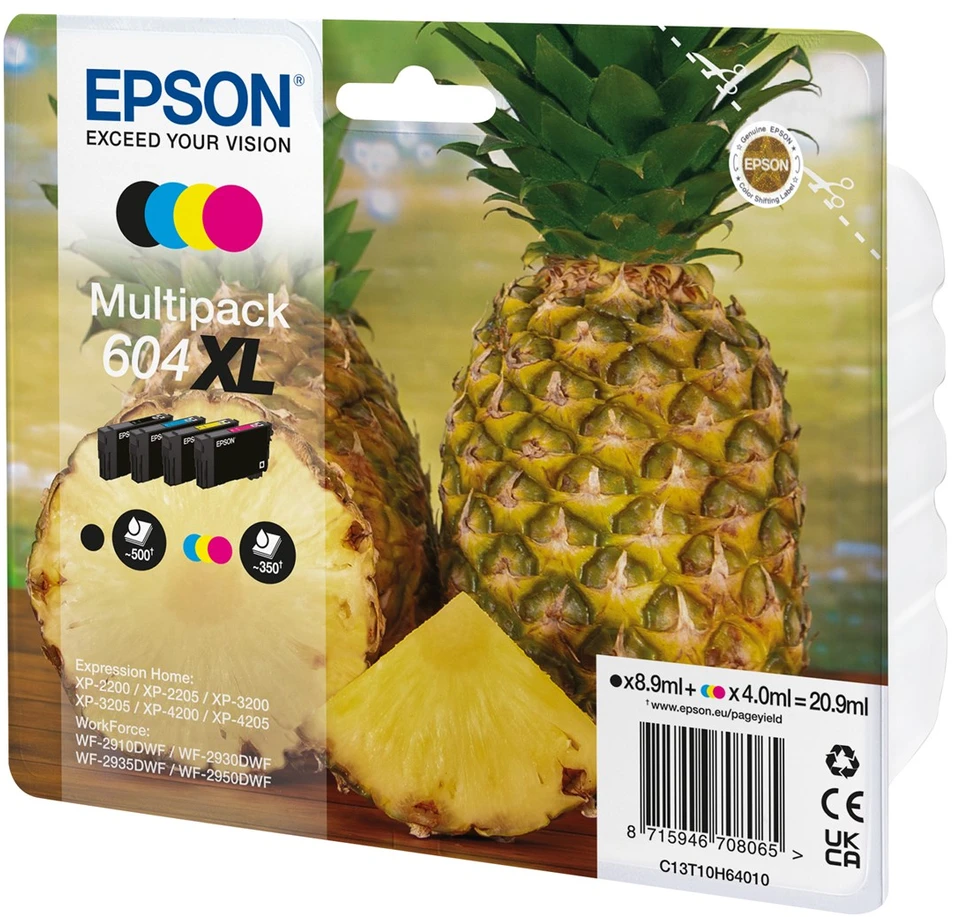 Epson 604XL rašalo kasetė 4 vnt Originalus Didelė (XL) išeiga Juoda, Žydras, Rausvai raudona, Geltona