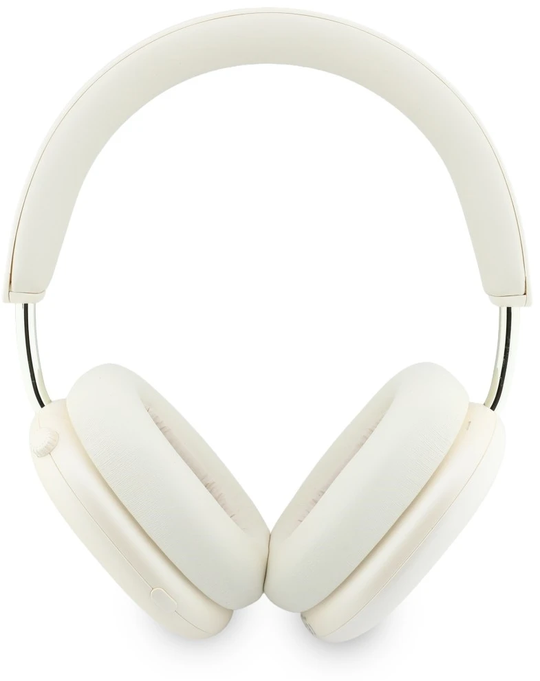 Ausinės Guess Metallic Effect Metal Script Logo Bluetooth ENC smėlio spalvos