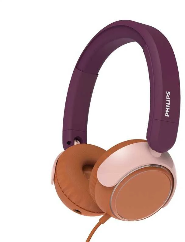 Laidinės vaikiškos ausinės Philips TAK2000MP/00, violetinės ir rudos spalvos
