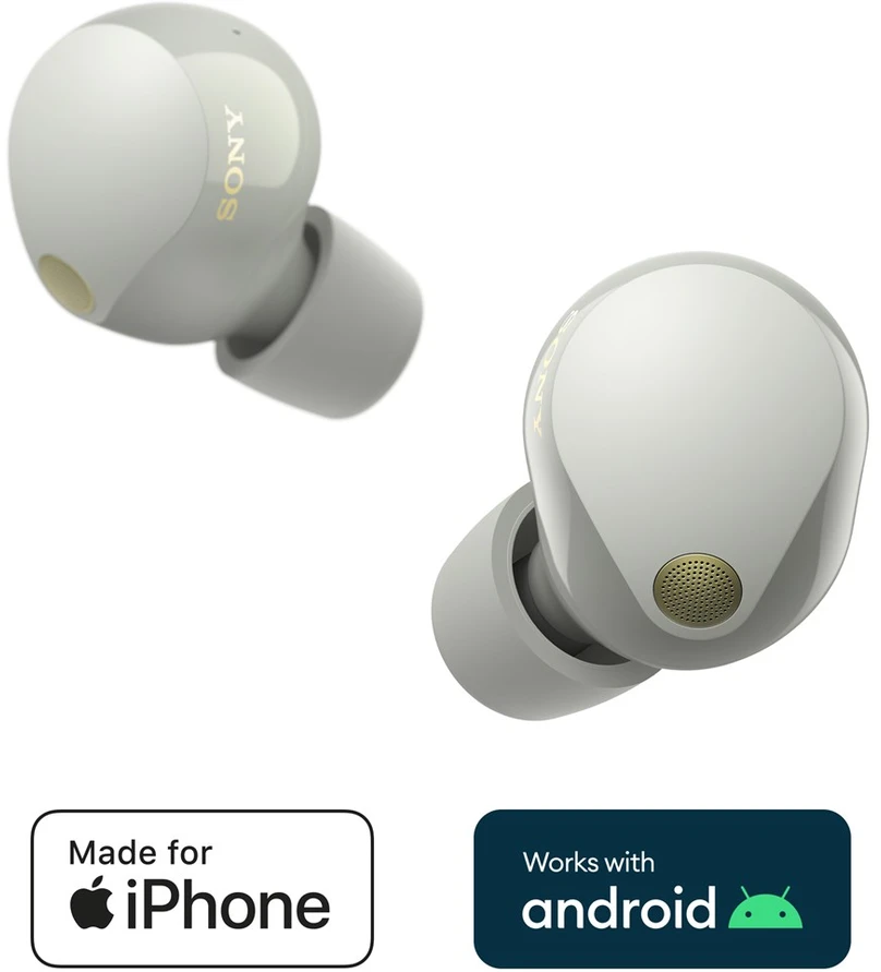 Sony WF-1000XM5 Earbuds Belaidės ausinės, ANC, belaidis įkrovimas, Sidabrinės spalvos