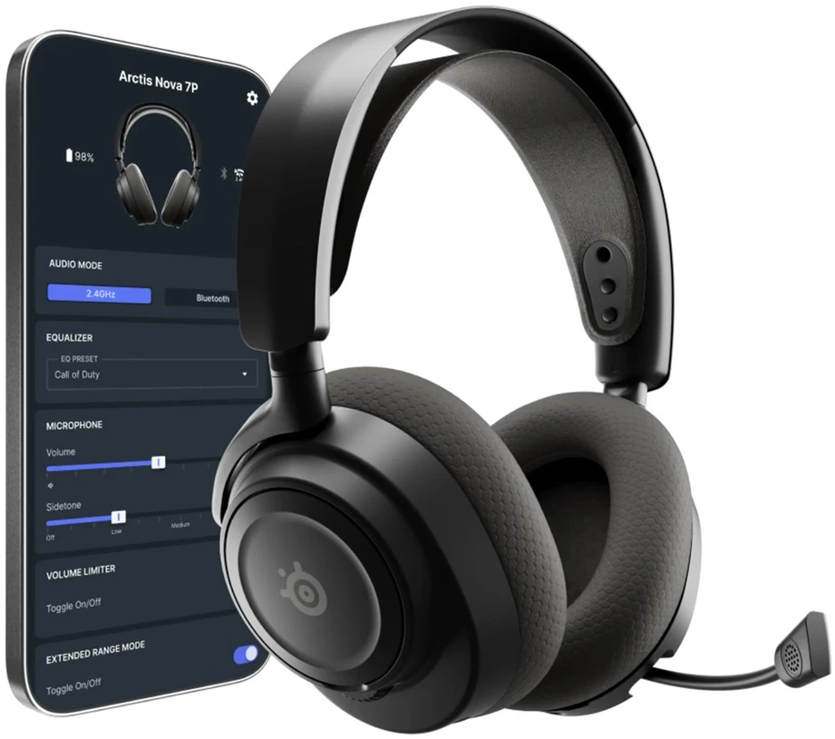 Ausinės STS Steelseries Arctis Nova 7P Gen 2 Laisvų rankų įranga Bevielis Su lankeliu Žaidimams Bluetooth Juoda