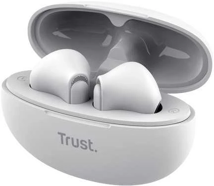 Trust Yavi - Belaidės ausinės Įstatomos į ausis (į ausis įkišamos tipo) ausinės Bluetooth TWS su etui ładującym & ENC (Baltas)