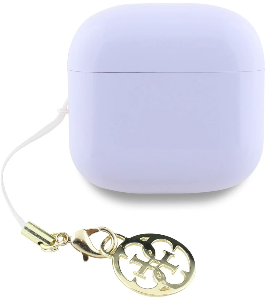 TWS ausinės Guess Glossy Effect Printed Classic Logo & Charm lavender