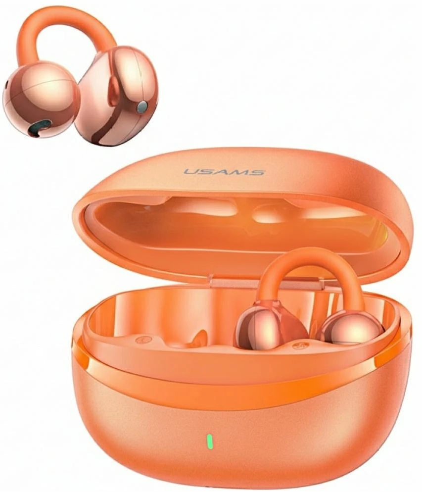 Ausinės TWS USAMS R03 Echo Clip-on Bluetooth 6.0 belaidės mėlynos spalvos
