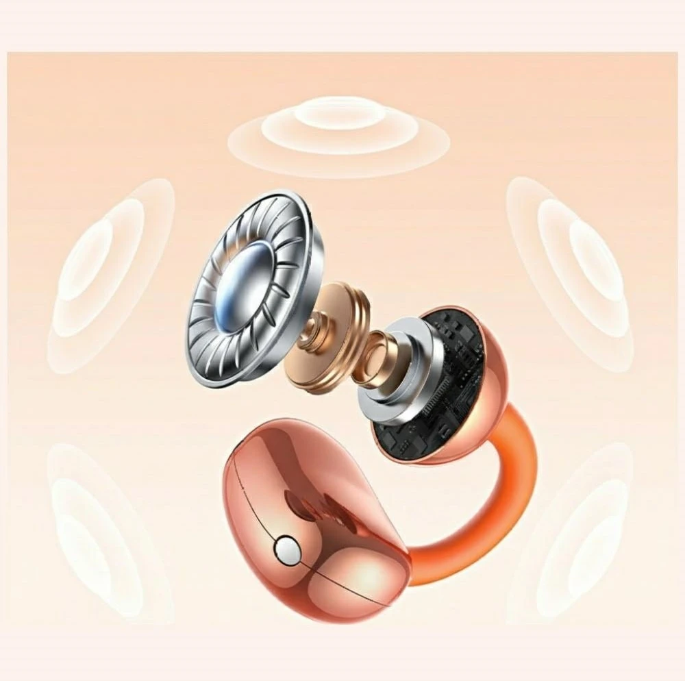 Ausinės TWS USAMS R03 Echo Clip-on Bluetooth 6.0 belaidės mėlynos spalvos