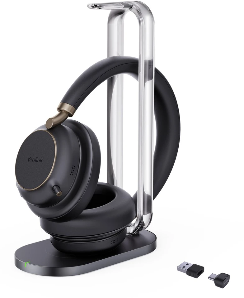 Yealink Bluetooth Ausinės BH76 Plus su Charging Stovas Teams Juodas USB-C/A