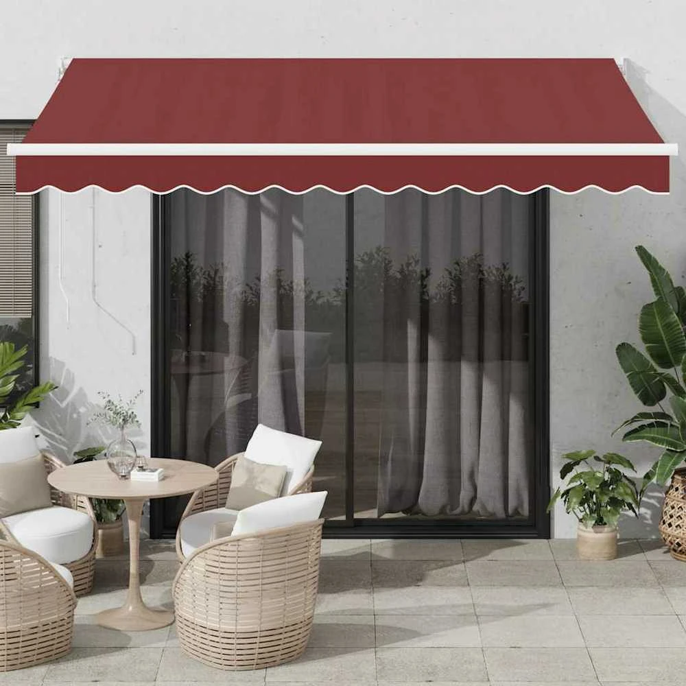 Automatinė ištraukiama markizė, bordo spalvos, 350x250cm