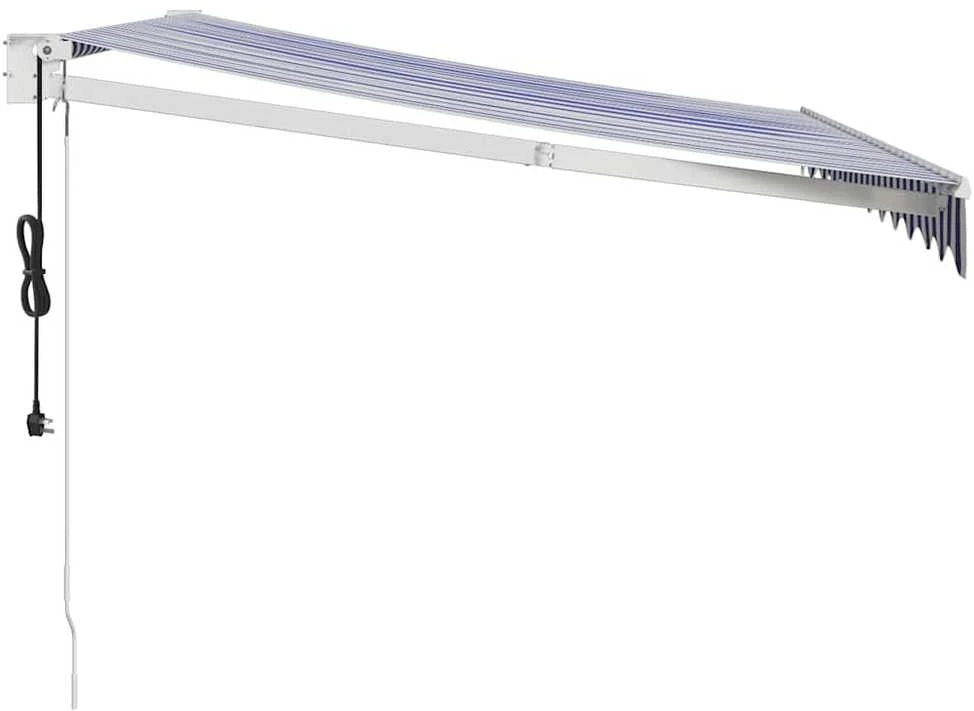 Automatinė ištraukiama markizė, mėlyna ir balta, 3,5x2,5m