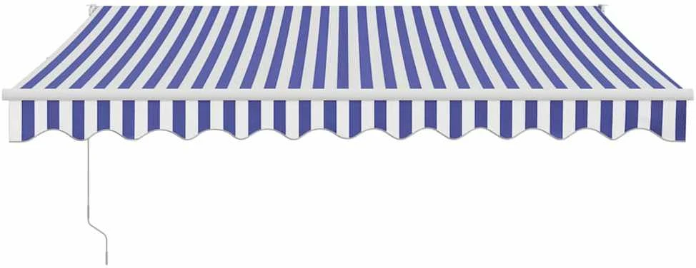 Automatinė ištraukiama markizė, mėlyna ir balta, 3,5x2,5m
