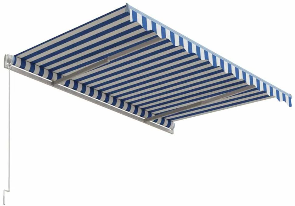 Automatinė ištraukiama markizė, mėlyna ir balta, 300x250cm
