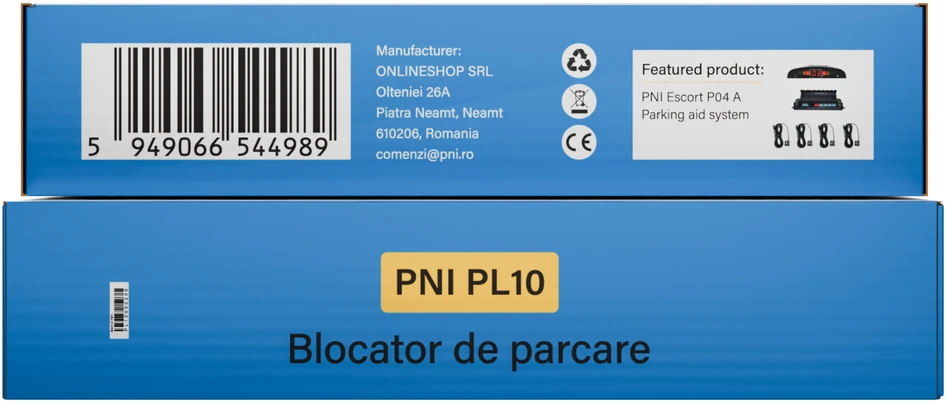Automatinis automobilio parkavimo užraktas PNI PL10 su nuotolinio valdymo pulteliu, raktais ir baterijomis