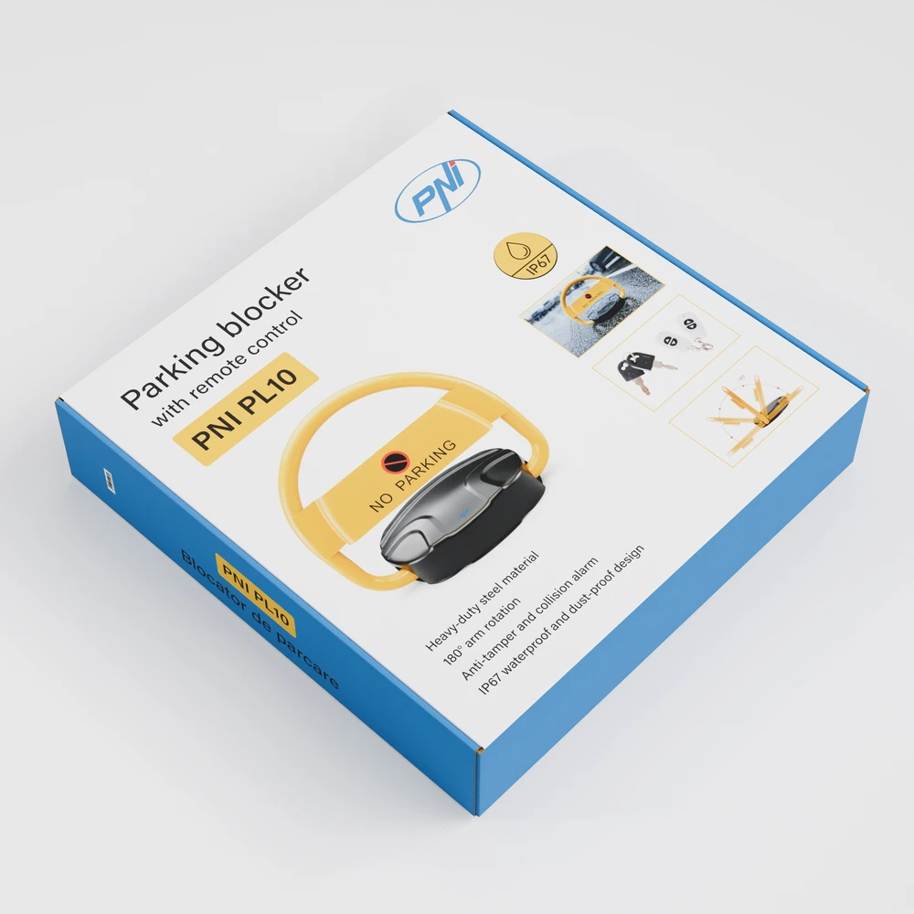 Automatinis automobilio parkavimo užraktas PNI PL10 su nuotolinio valdymo pulteliu, raktais ir baterijomis