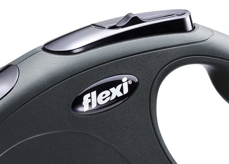 Flexi New Classic S pavadėlis šunims iki 12kg virvinis 8m juodos spalvos