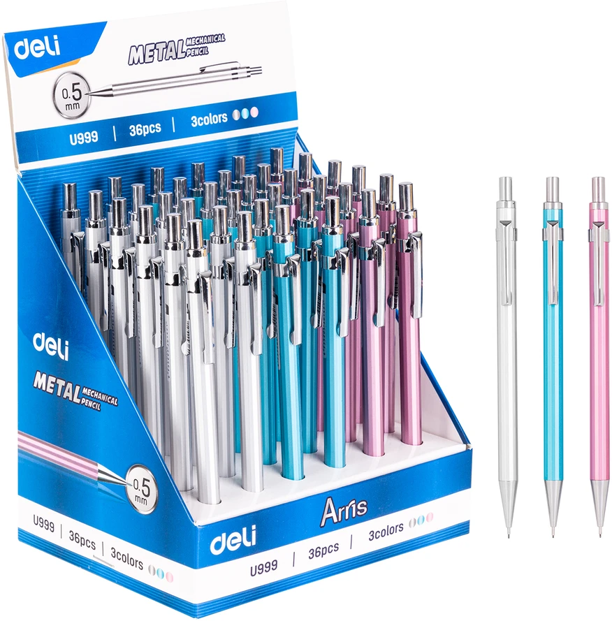Automatinis pieštukas DELI U999 0.5 mm, įvairių spalvų